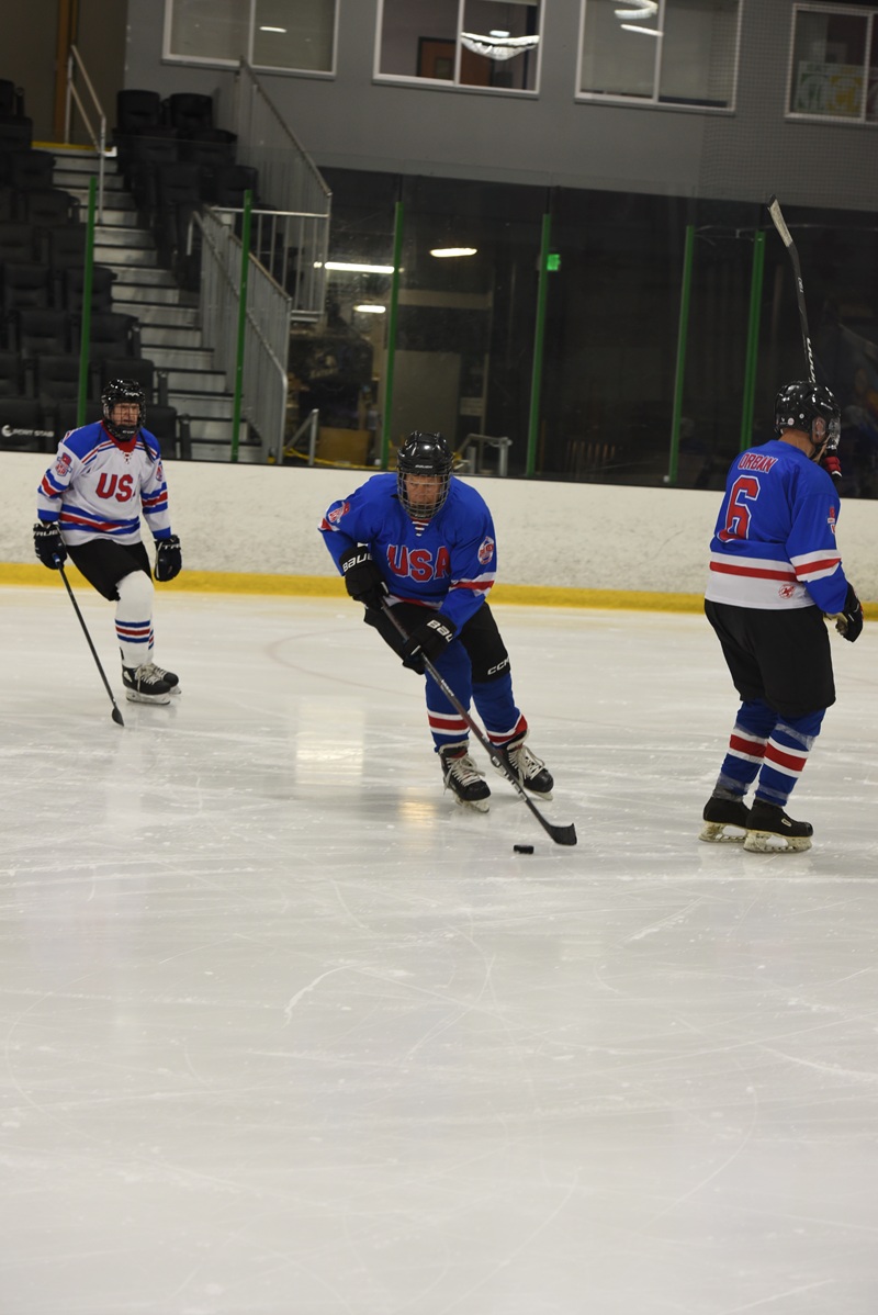 Bob Priestley chasing the puck