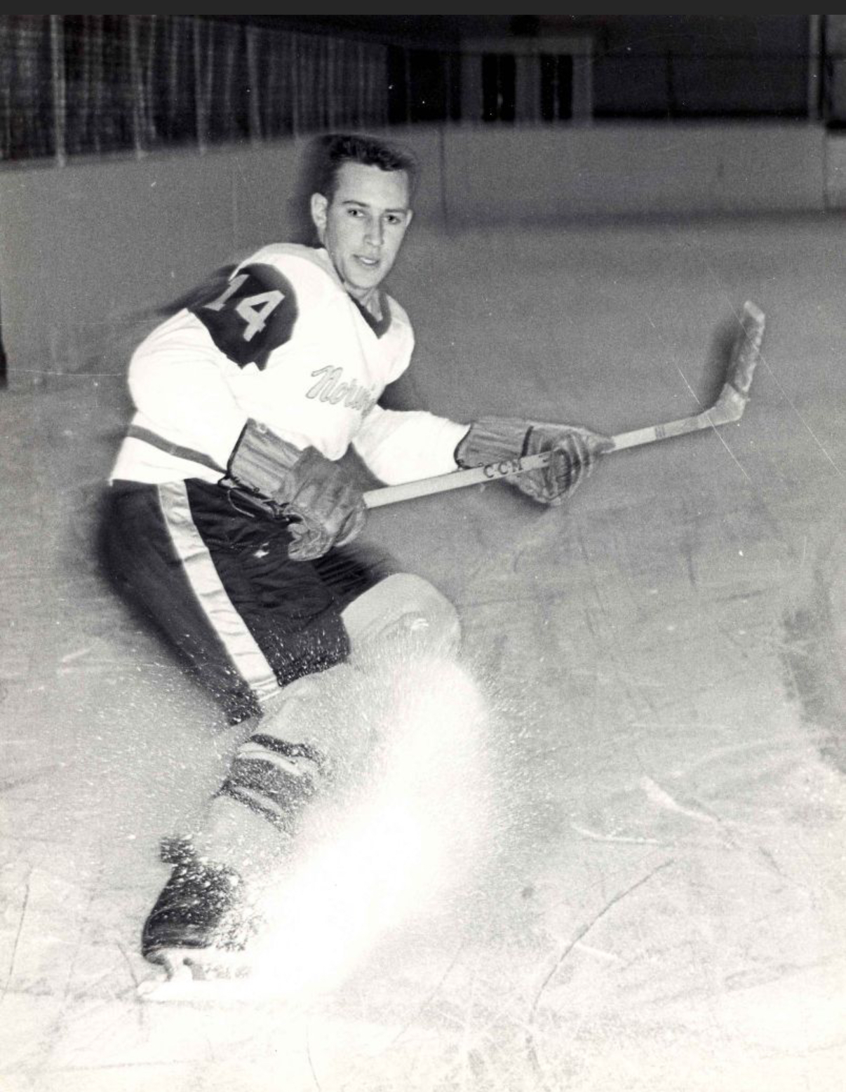 Bob Priestley playing hockey for Norwich University
