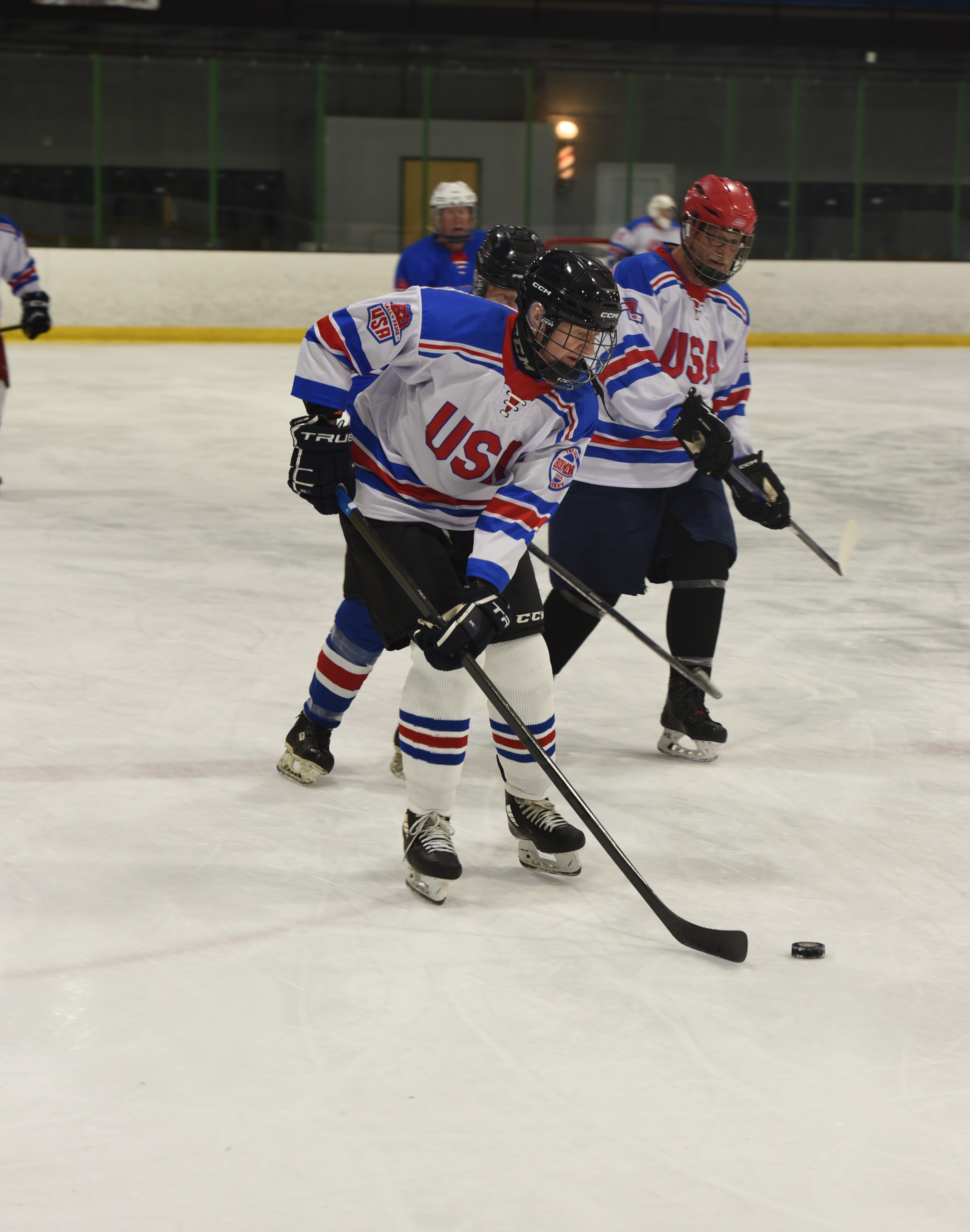Fred Merchant in action on the ice during Hall of Fame weekend