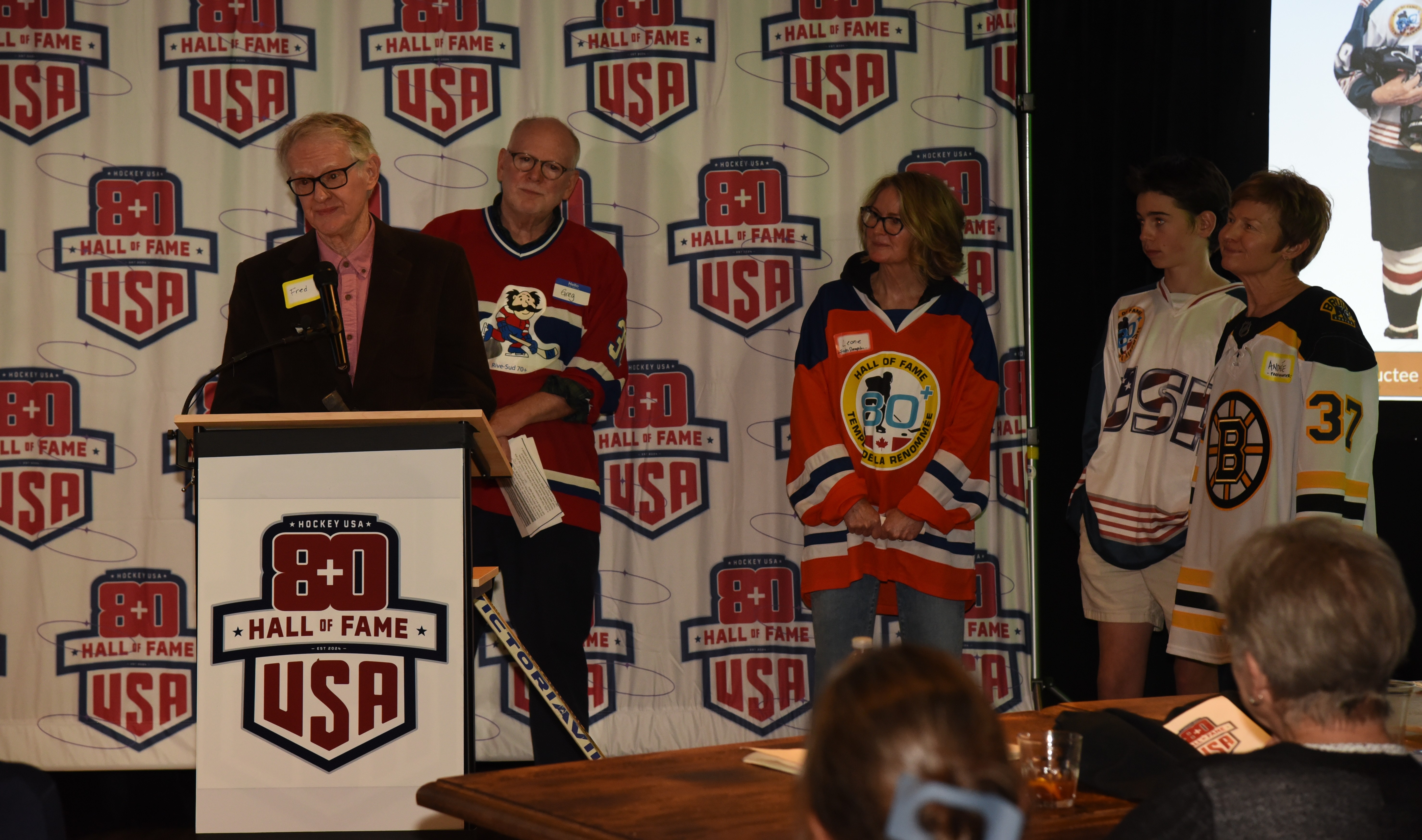 Fred Merchant with family during Hall of Fame weekend