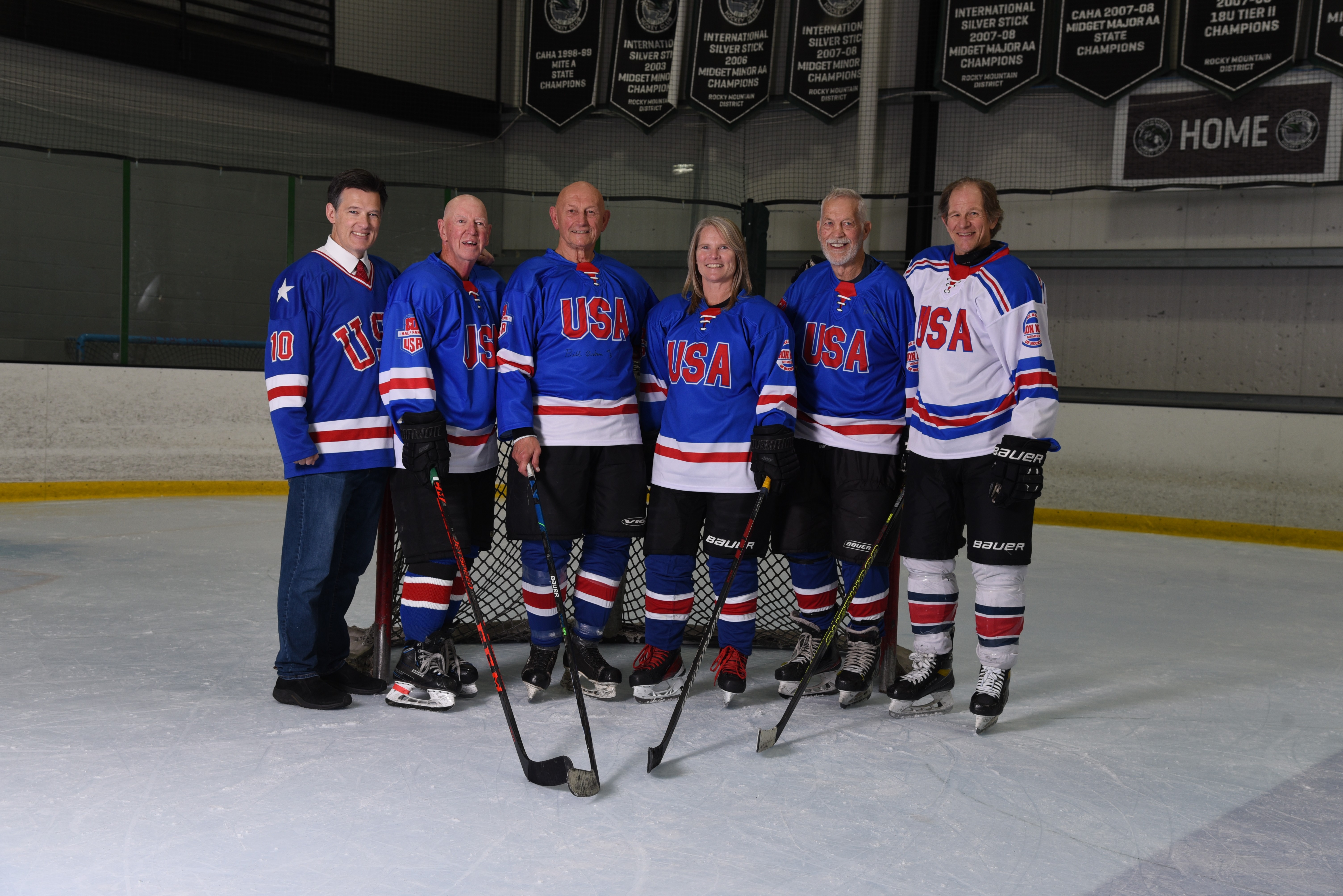 Terry Harper with Bill Orban, Sean Moynihan, Pat, Robin, and Prout during the Hall of Fame weekend