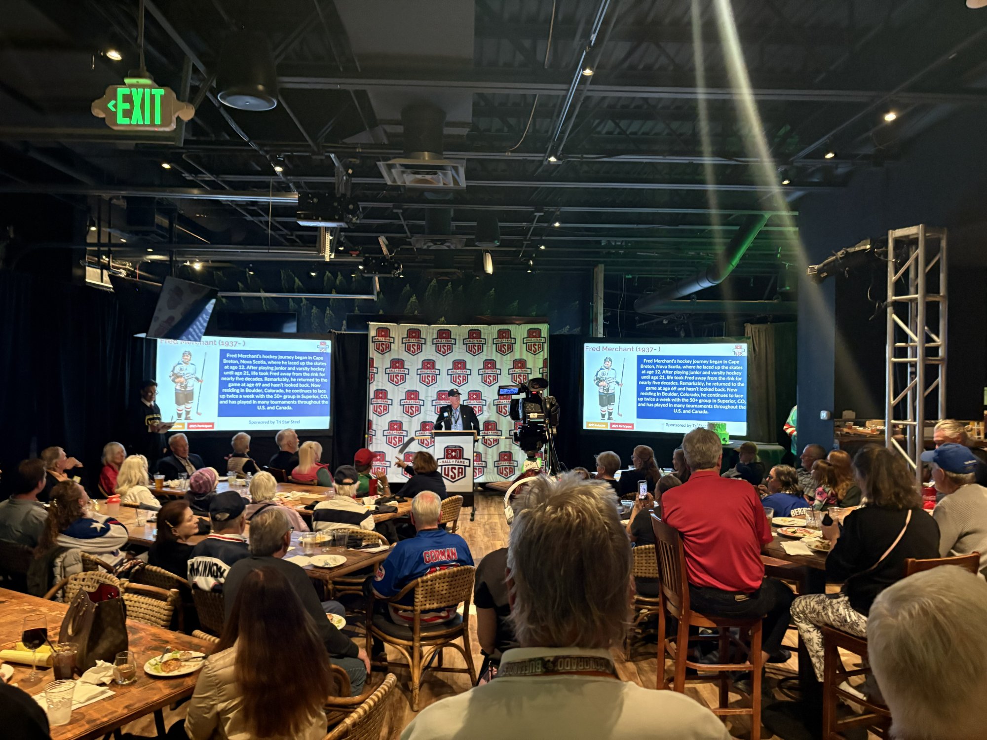 The 2025 USA 80+ Hockey Hall of Fame Induction Ceremony banquet in full swing